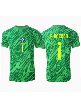 Billige Brasil Alisson Becker #1 Keeper Hjemmedrakt Copa America 2024 Kortermet